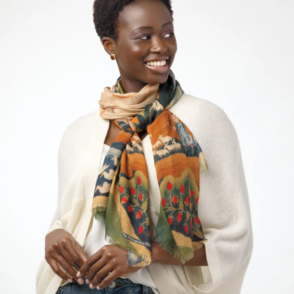 american_folk_art_landscape_oblong_scarf_1.webp American Folk Art Landscape Oblong Scarf*The Met Store Best Sale