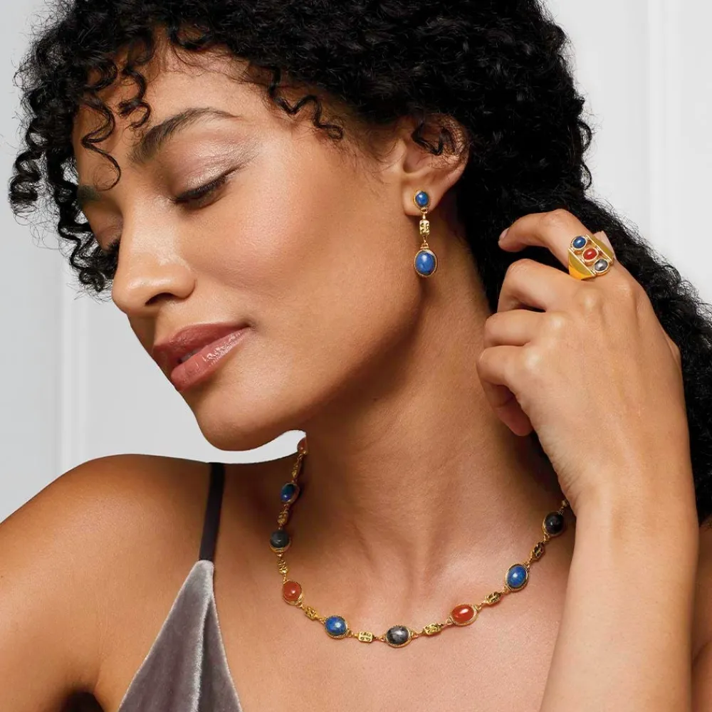 ancient_gems_multistone_statement_necklace_and_tripledrop_lapis_earrings_set_1.webp Ancient Gems Multistone Statement Necklace and Triple-Drop Lapis Earrings Set*The Met Store Shop
