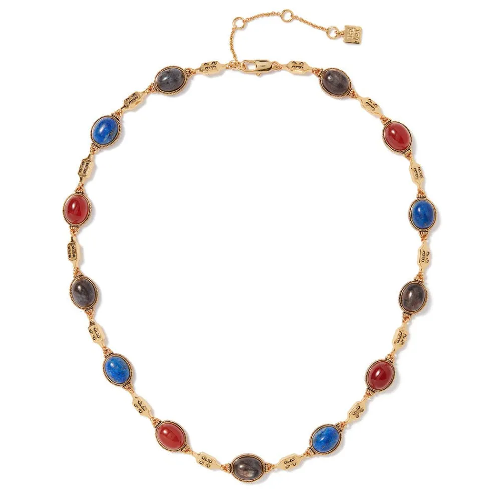 ancient_gems_multistone_statement_necklace_and_tripledrop_lapis_earrings_set_3.webp Ancient Gems Multistone Statement Necklace and Triple-Drop Lapis Earrings Set*The Met Store Shop