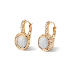 Celestial Symbols Carved Mother-of-Pearl Coin Hoop Earrings*The Met Store Fashion