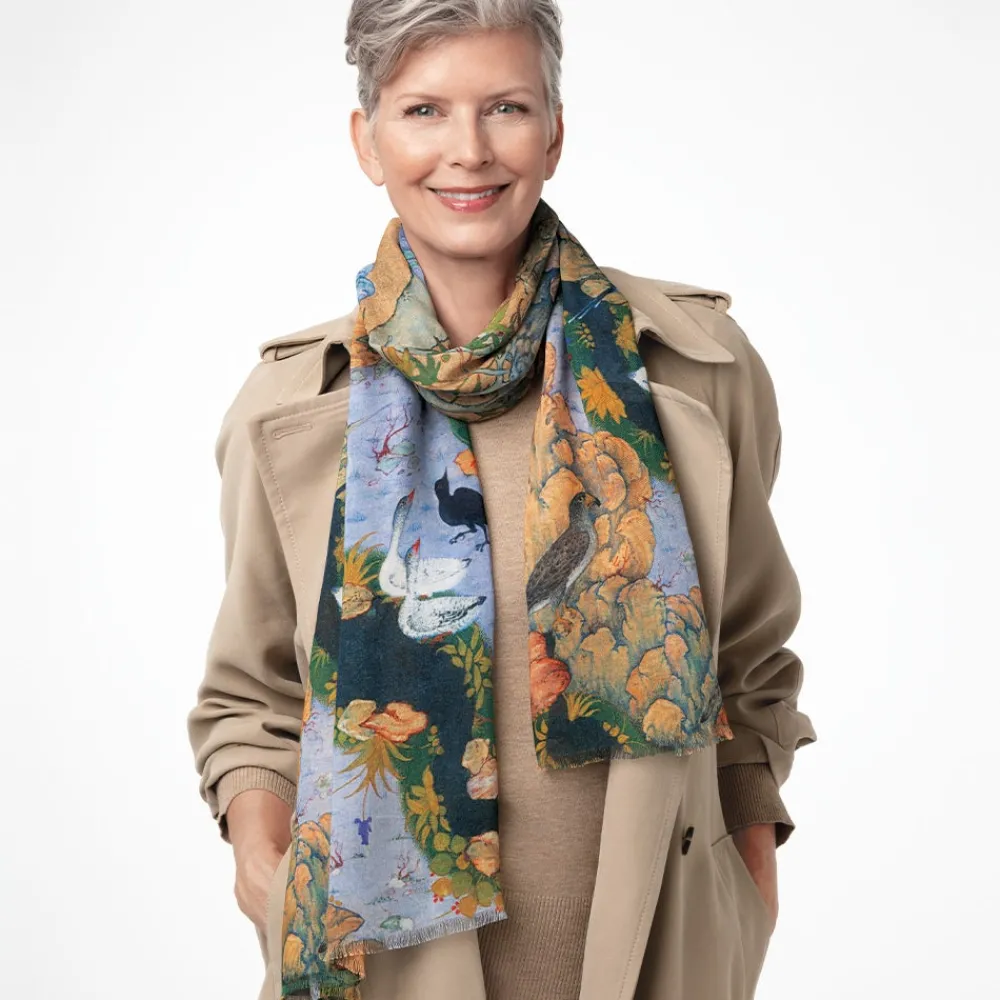 concourse_of_the_birds_oblong_scarf_3.webp Concourse of the Birds Oblong Scarf*The Met Store Clearance