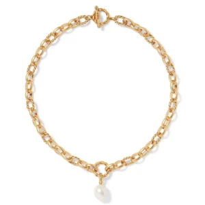 Cypriot Twist Pearl Chain Pendant Necklace and Triple-Hoop Earrings Set*The Met Store Sale