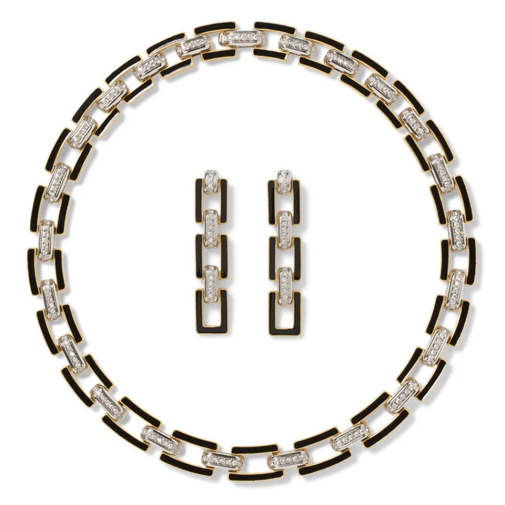 european_buckle_enamel_collar_necklace_and_drop_earrings_set_0.webp European Buckle Enamel Collar Necklace and Drop Earrings Set*The Met Store Discount