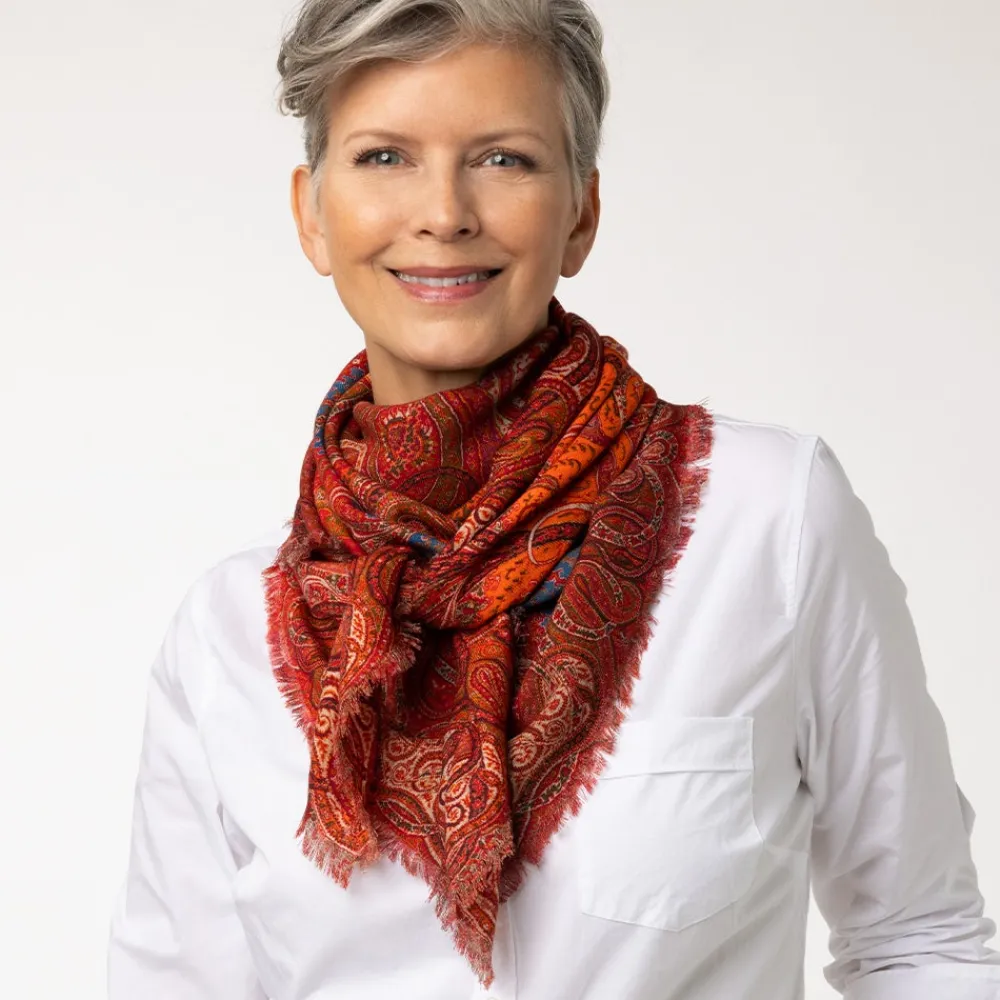 four_seasons_paisley_square_wool_scarf_1.webp Four Seasons Paisley Square Wool Scarf*The Met Store Discount