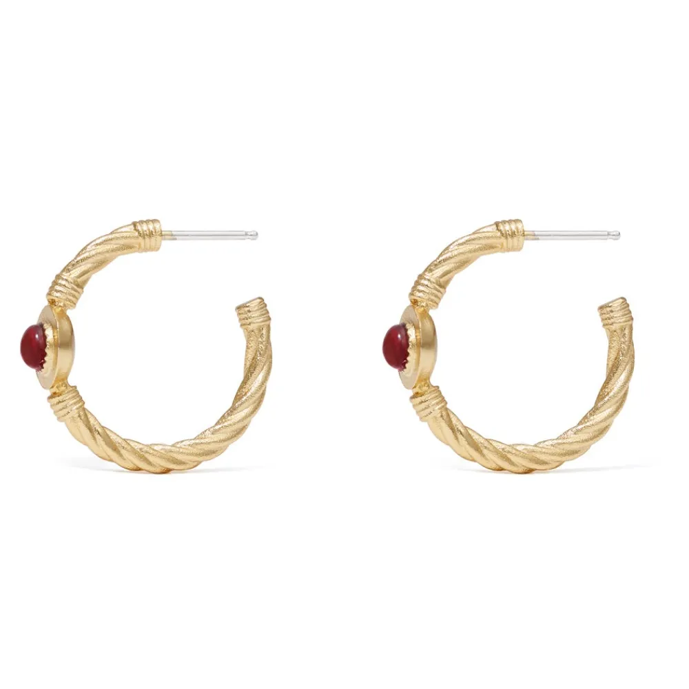 garnet_cabochon_twisted_hoop_earrings_1.webp Garnet Cabochon Twisted Hoop Earrings*The Met Store Flash Sale