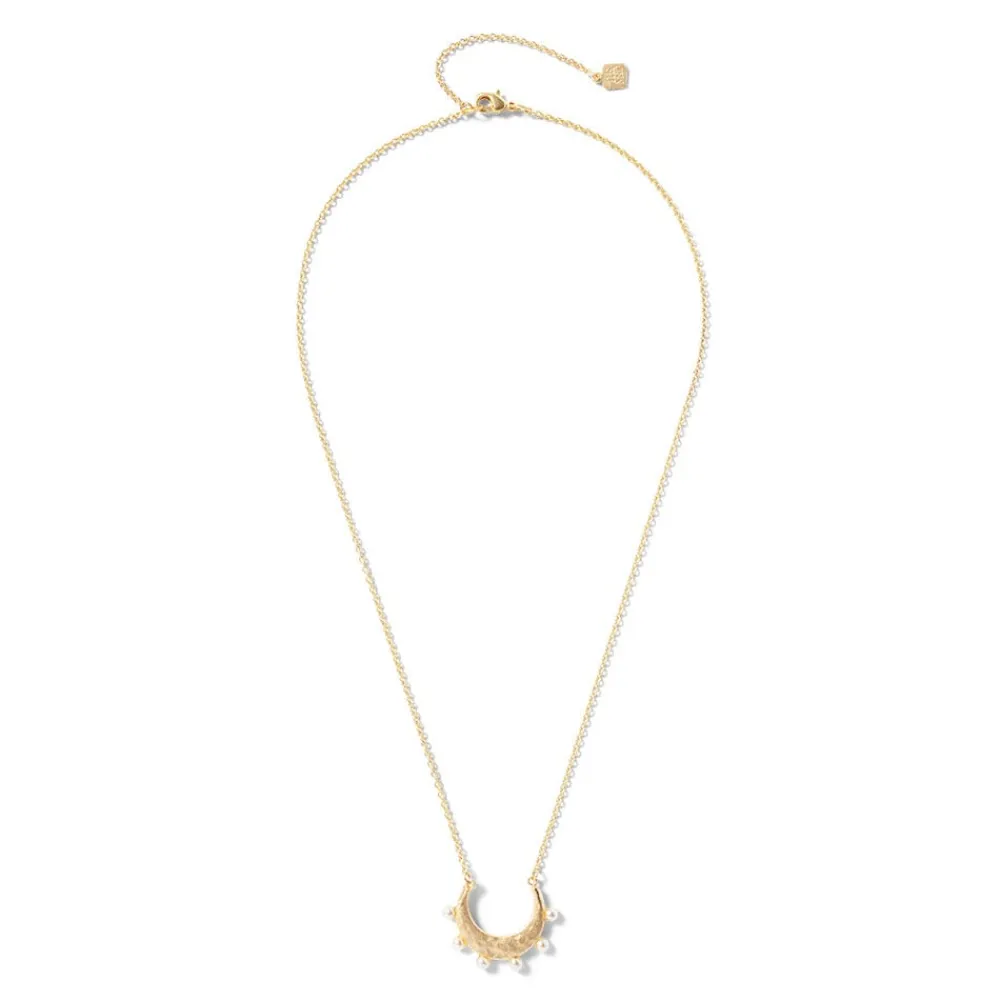 hammered_crescent_pearl_pendant_necklace_2.webp Hammered Crescent Pearl Pendant Necklace*The Met Store Store