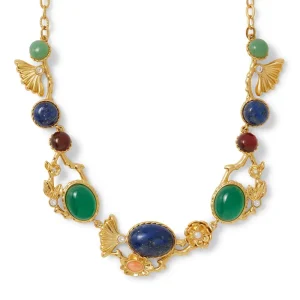 Japanese Imari Collar Necklace and Linear Drop Earrings Set*The Met Store Clearance