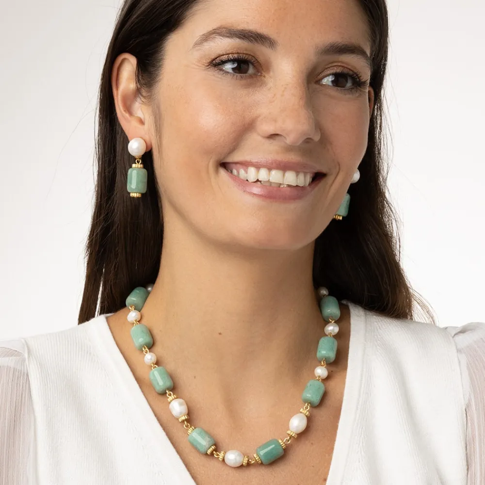karavas_gems_largebead_aventurine_and_pearl_necklace_2.webp Karavas Gems Large-Bead Aventurine and Pearl Necklace*The Met Store Cheap