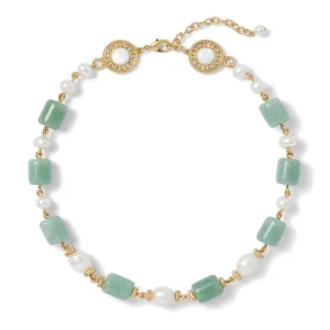 Karavas Gems Large-Bead Aventurine and Pearl Necklace and Drop Earrings Set*The Met Store Outlet