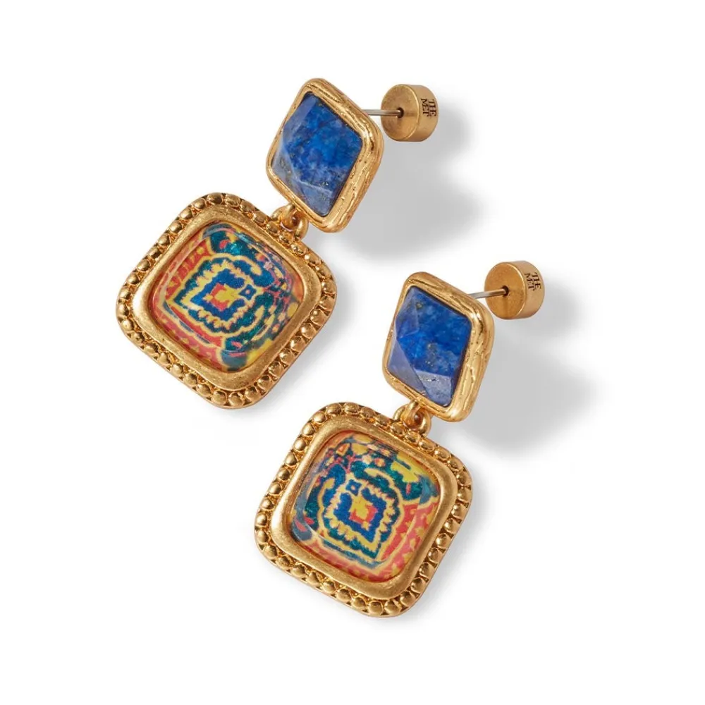 kashan_carpet_square_drop_earrings_3.webp Kashan Carpet Square Drop Earrings*The Met Store Hot