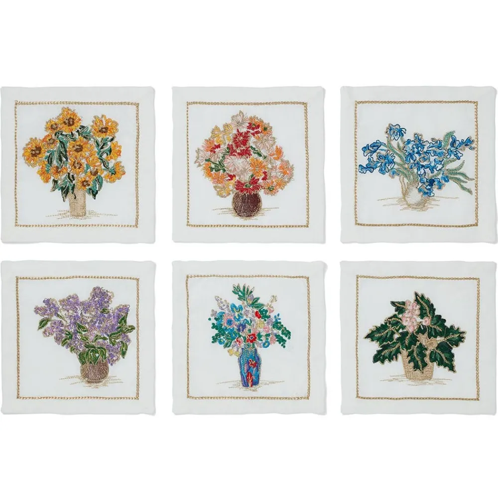 kim_seybert_embroidered_bouquets_linen_cocktail_napkin_set_0.webp Kim Seybert Embroidered Bouquets Linen Cocktail Napkin Set*The Met Store Fashion