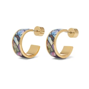 Magnolias and Irises Enamel Hoop Earrings*The Met Store Best