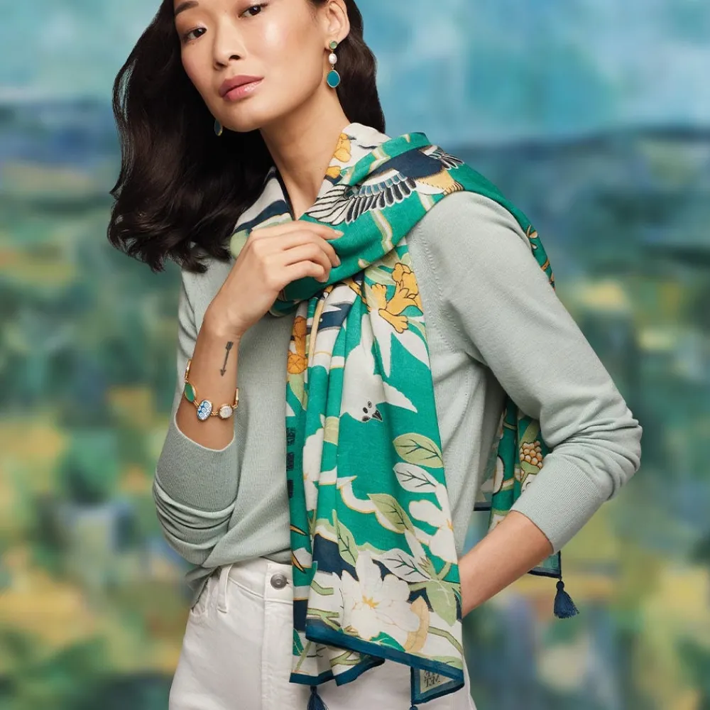 ming_birds_and_flowering_branches_oversize_oblong_scarf_1.webp Ming Birds and Flowering Branches Oversize Oblong Scarf*The Met Store Best Sale
