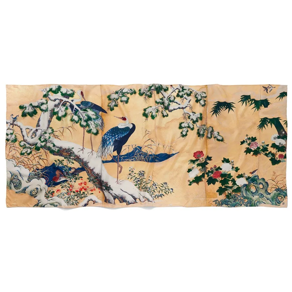 momoyama_cranes_and_flowers_oversize_silk_shawl_3.webp Momoyama Cranes and Flowers Oversize Silk Shawl*The Met Store Hot