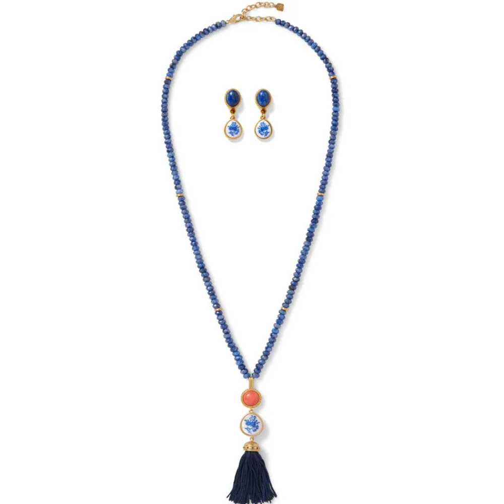 qing_bottle_lariat_necklace_and_floral_drop_earrings_set_0.webp Qing Bottle Lariat Necklace and Floral Drop Earrings Set*The Met Store Cheap