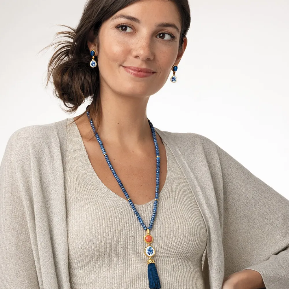 qing_bottle_lariat_necklace_and_floral_drop_earrings_set_1.webp Qing Bottle Lariat Necklace and Floral Drop Earrings Set*The Met Store Cheap