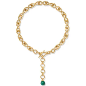 Roman Malachite Statement Necklace and Chandelier Earrings Set*The Met Store Online