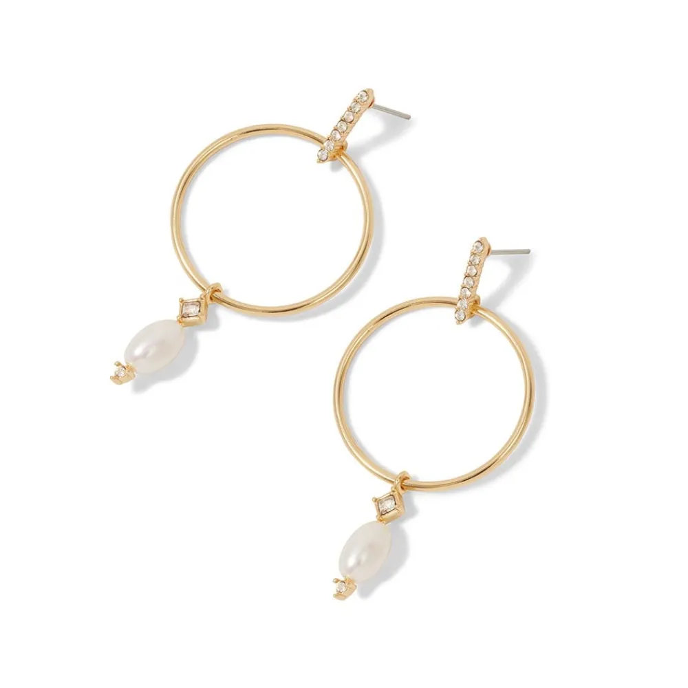 royal_tudor_forwardfacing_hoop_earrings_with_pearl_drops_2.webp Royal Tudor Forward-Facing Hoop Earrings with Pearl Drops*The Met Store Clearance