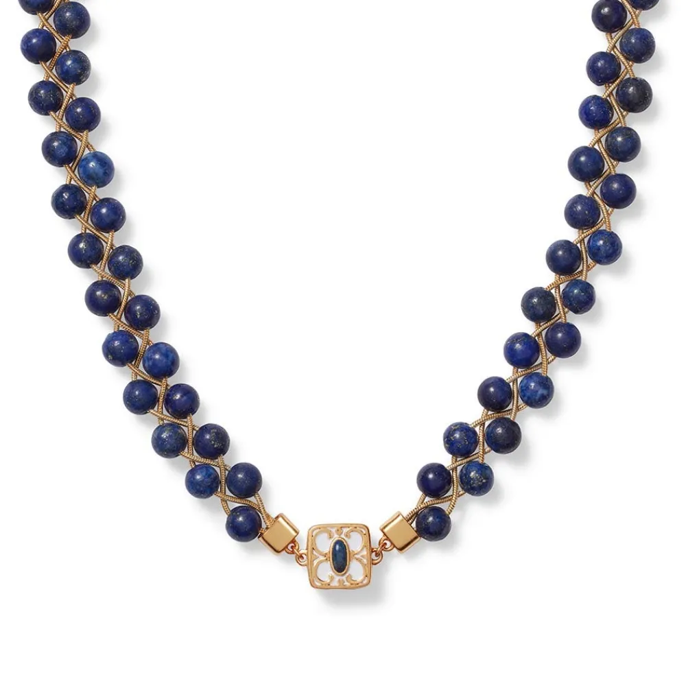 spanish_baldric_lapis_braided_necklace_and_elongated_drop_earrings_set_3.webp Spanish Baldric Lapis Braided Necklace and Elongated Drop Earrings Set*The Met Store Hot