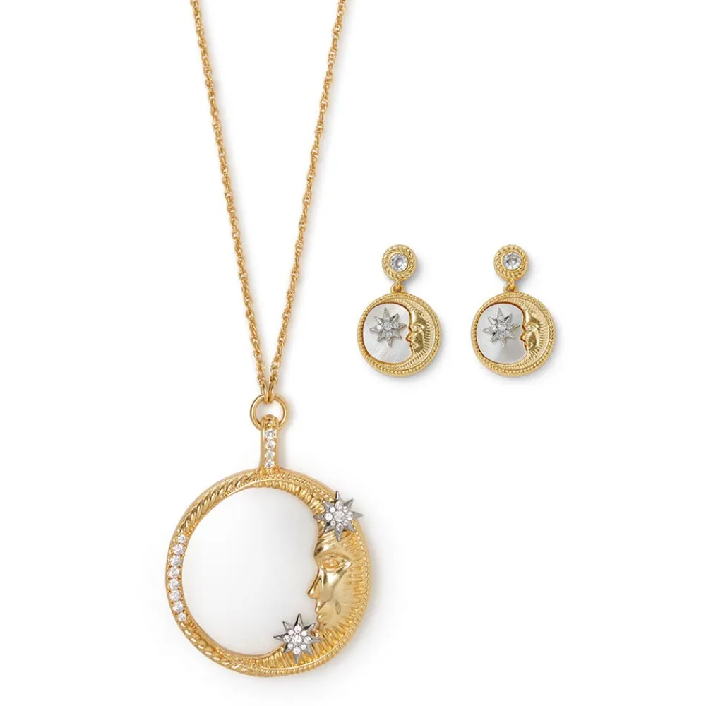 spanish_day_and_night_magnifier_pendant_necklace_and_moon_drop_earrings_set_0.webp Spanish Day and Night Magnifier Pendant Necklace and Moon Drop Earrings Set*The Met Store Cheap