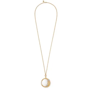 Spanish Day and Night Magnifier Pendant Necklace and Moon Drop Earrings Set*The Met Store Cheap