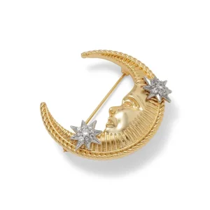 Spanish Day and Night Moon Brooch*The Met Store Fashion