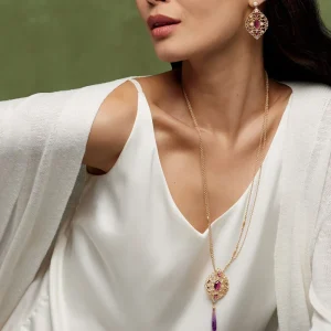 Turkish Amethyst Long Pendant Necklace*The Met Store Cheap