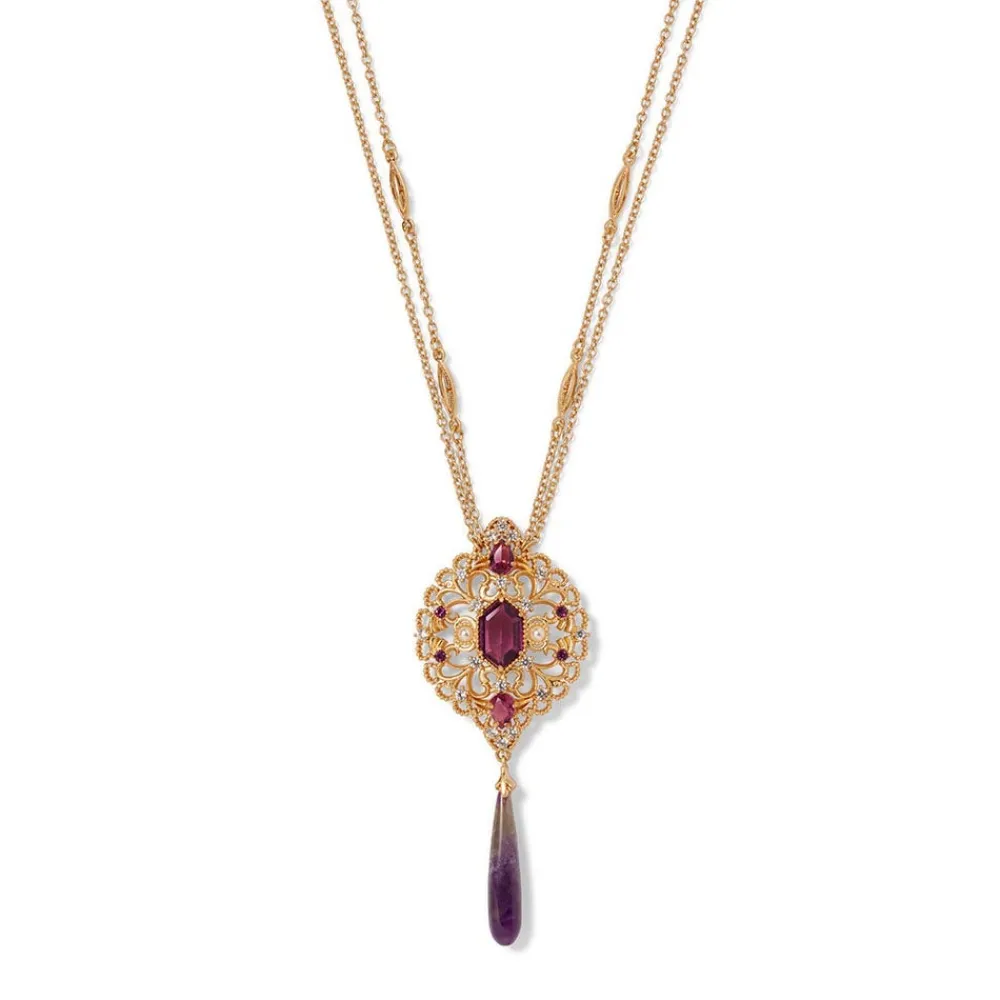 turkish_amethyst_long_pendant_necklace_and_statement_earrings_set_2.webp Turkish Amethyst Long Pendant Necklace and Statement Earrings Set*The Met Store Flash Sale