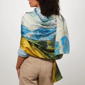 Van Gogh Wheat Field with Cypresses Oversize Oblong Silk Scarf*The Met Store Online