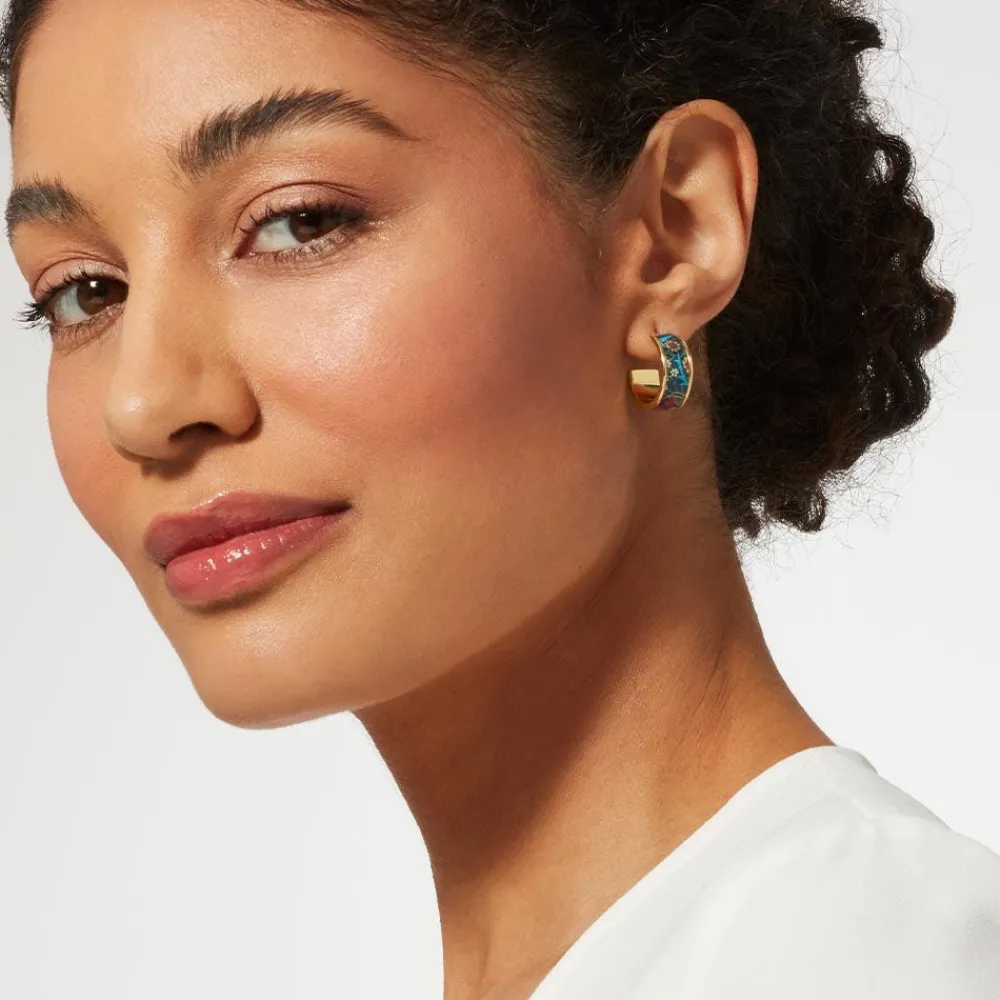 william_morris_blackthorn_enamel_hoop_earrings_2.webp William Morris Blackthorn Enamel Hoop Earrings*The Met Store Outlet