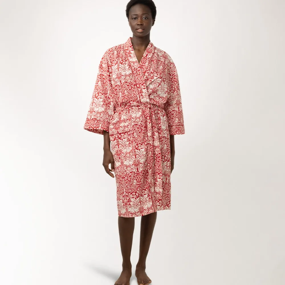 william_morris_brother_rabbit_unisex_cotton_robe_1.webp William Morris Brother Rabbit Unisex Cotton Robe*The Met Store New