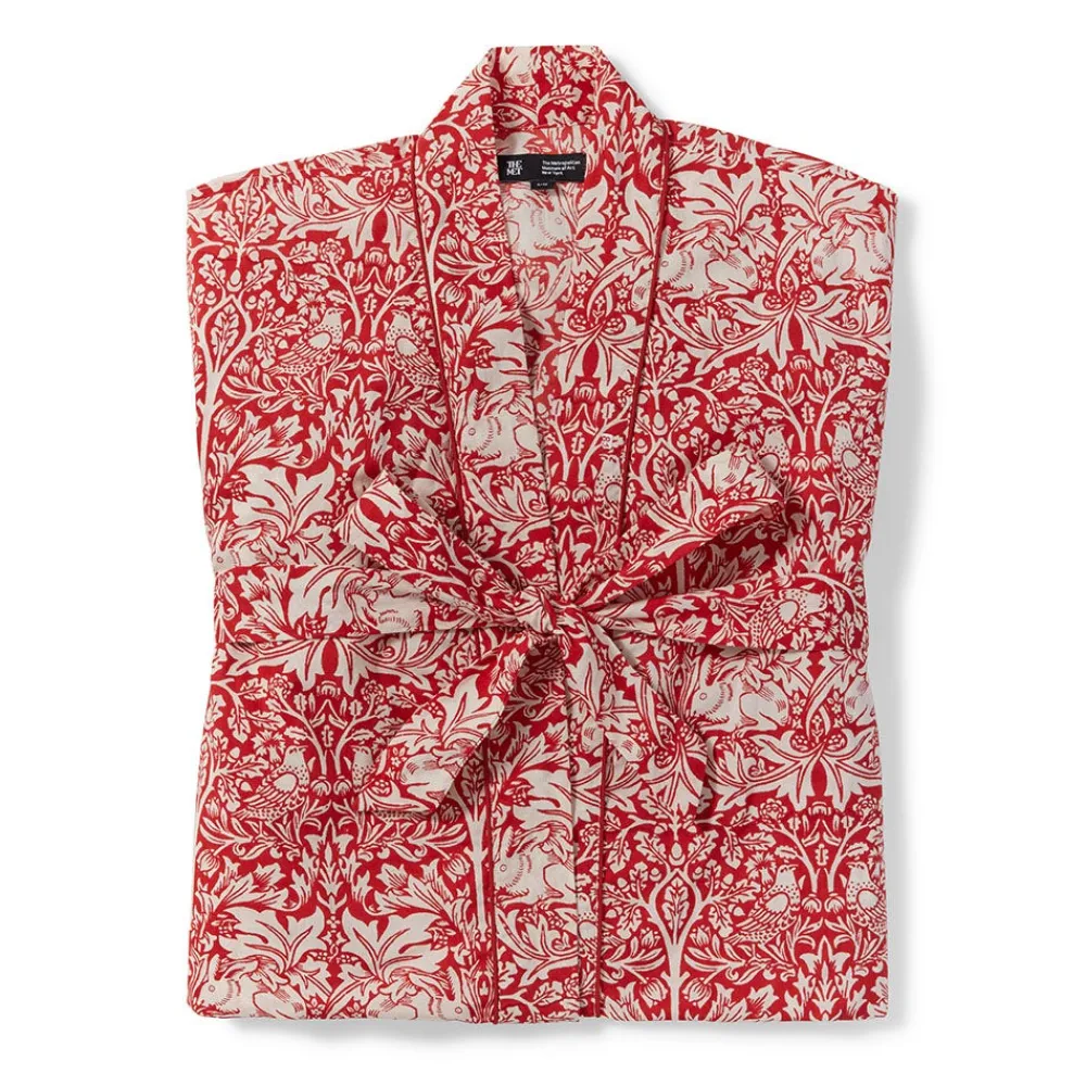 william_morris_brother_rabbit_unisex_cotton_robe_2.webp William Morris Brother Rabbit Unisex Cotton Robe*The Met Store New