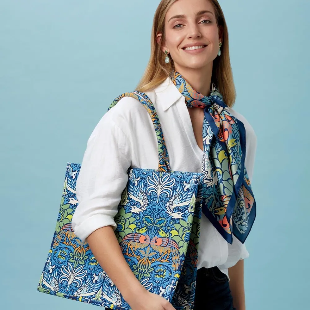 william_morris_peacock_and_dragon_square_silk_scarf_6.webp William Morris Peacock and Dragon Square Silk Scarf*The Met Store Best