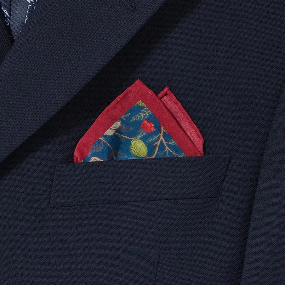 william_morris_pomegranate_cottonandsilk_pocket_square_1.webp William Morris Pomegranate Cotton-and-Silk Pocket Square*The Met Store Hot