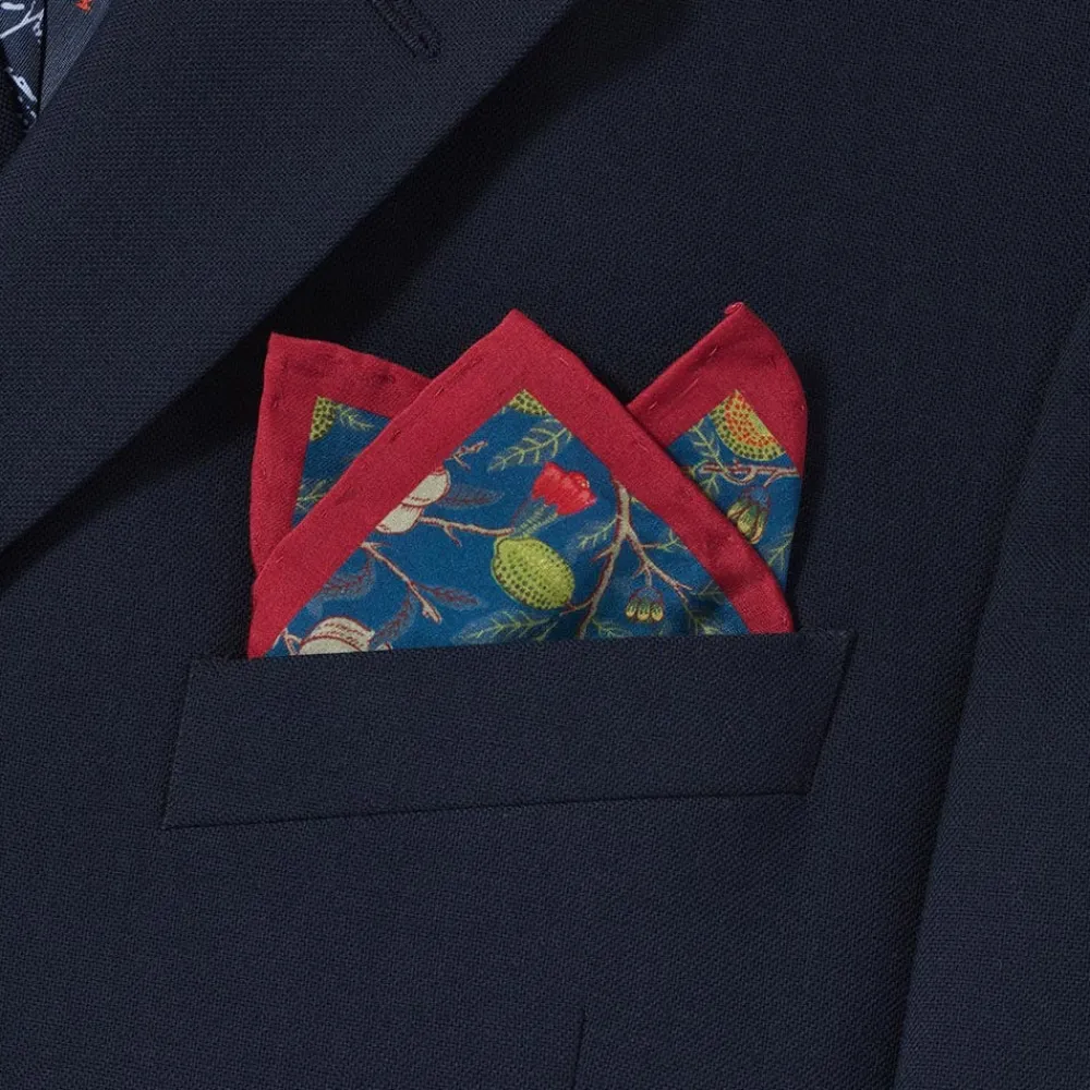 william_morris_pomegranate_cottonandsilk_pocket_square_2.webp William Morris Pomegranate Cotton-and-Silk Pocket Square*The Met Store Hot